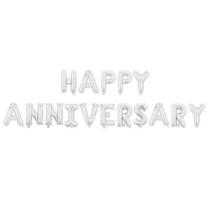 16 inch Sliver HAPPY ANNIVERSARY Foil Balloon