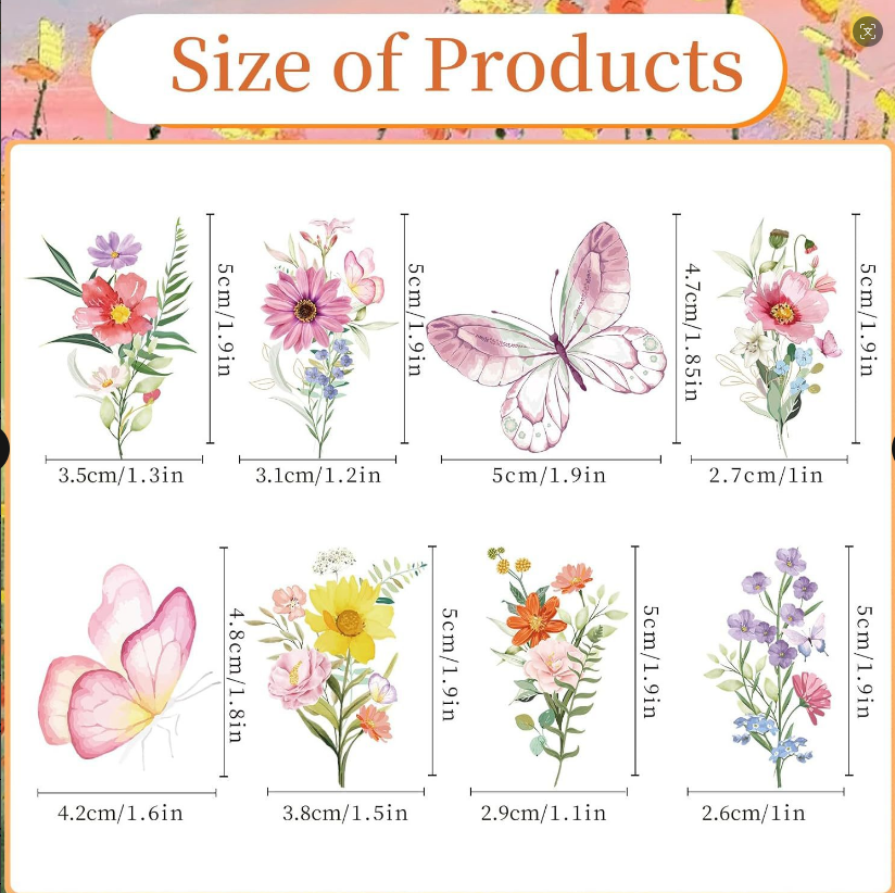 Floral Theme Butterfly Cake Topper