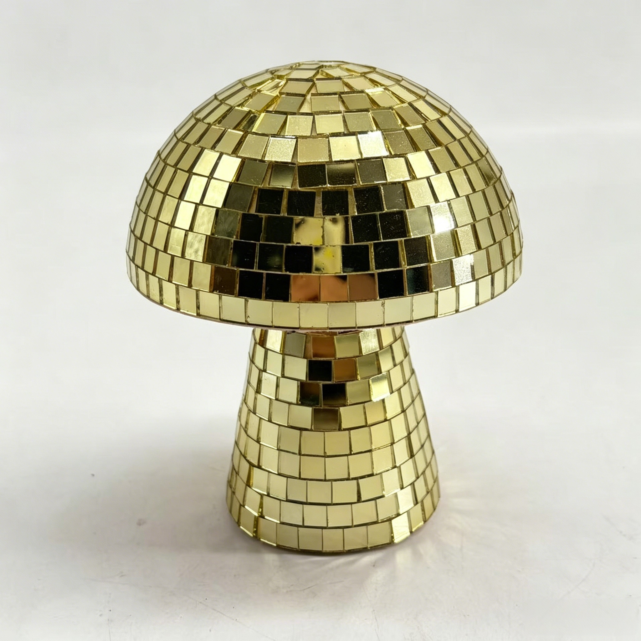 Gold Mushroom Disco Ball Mosaic Glass Decor Lamp