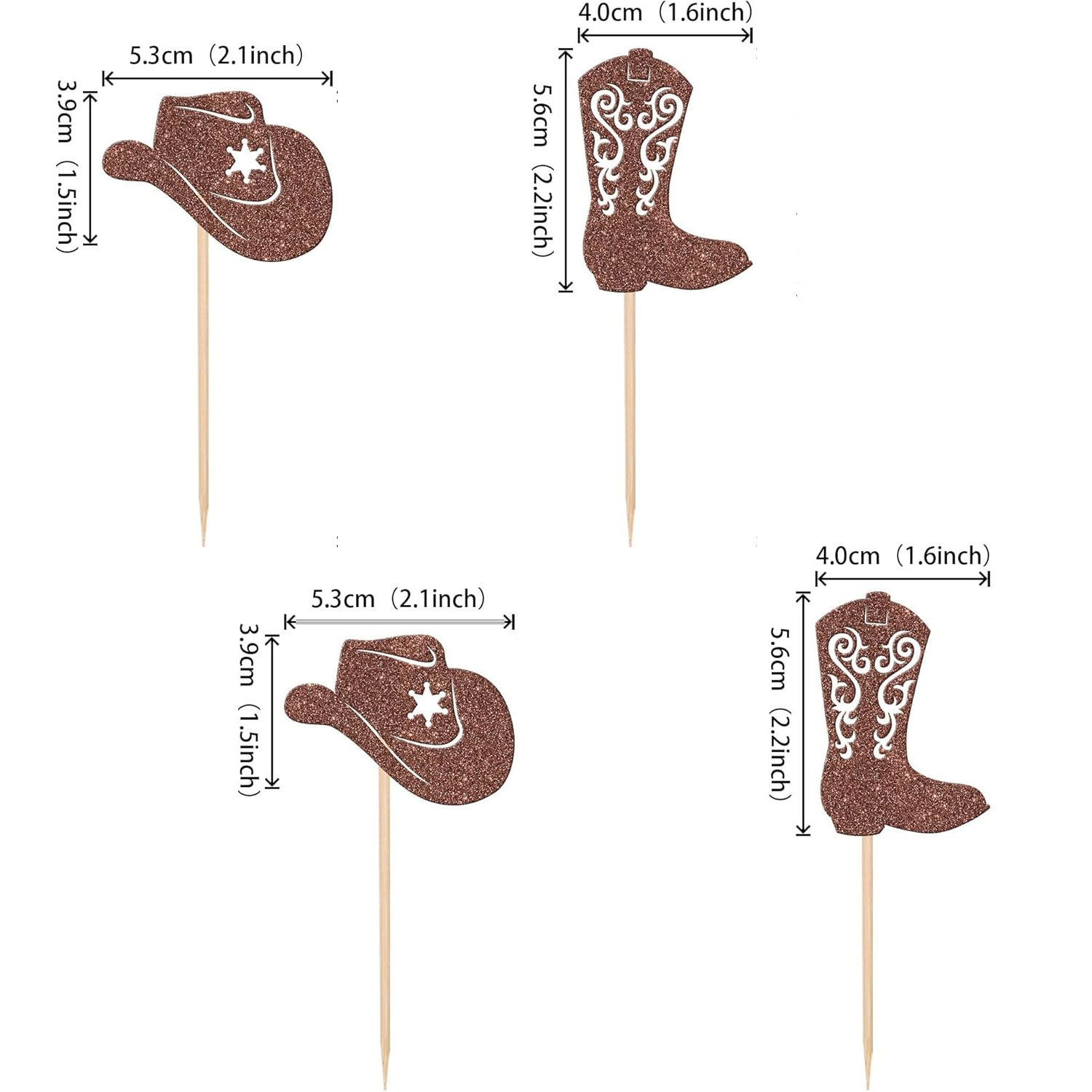 Birthday Theme Western Cowboy Cake Topper