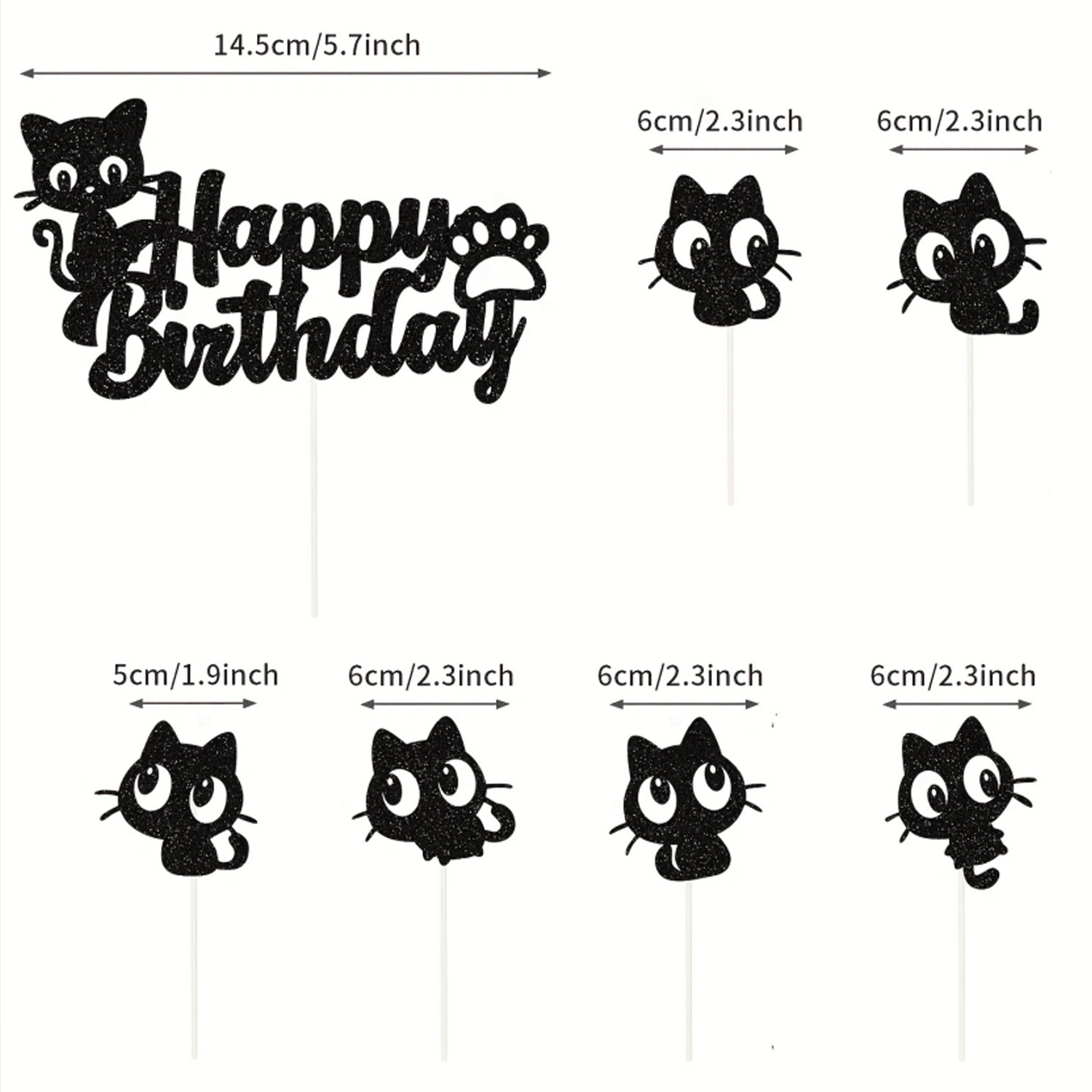 Birthday Theme Cat Cake Topper