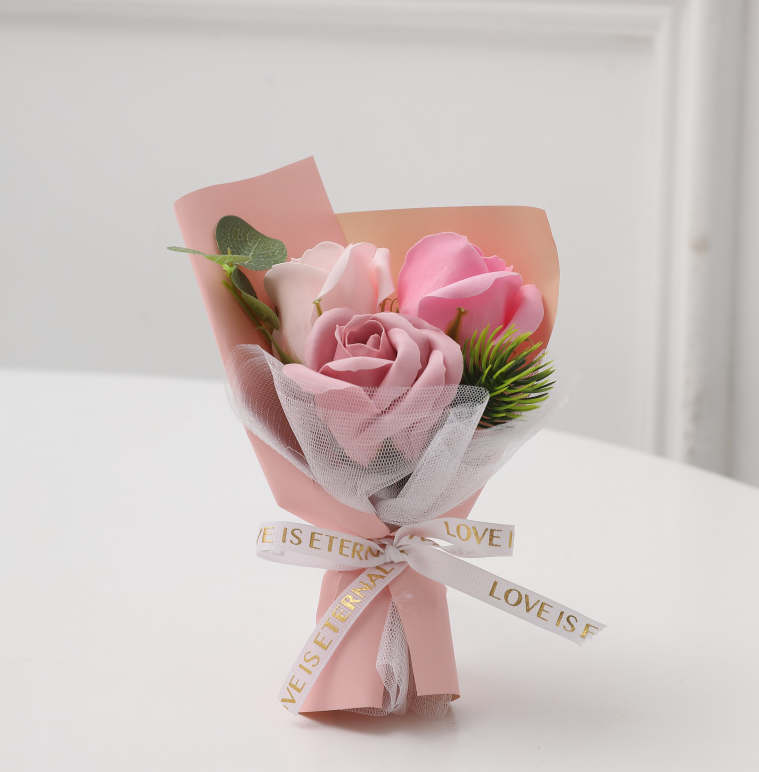 Finished Handmade New Light Pink Mini Rose Soap Flower