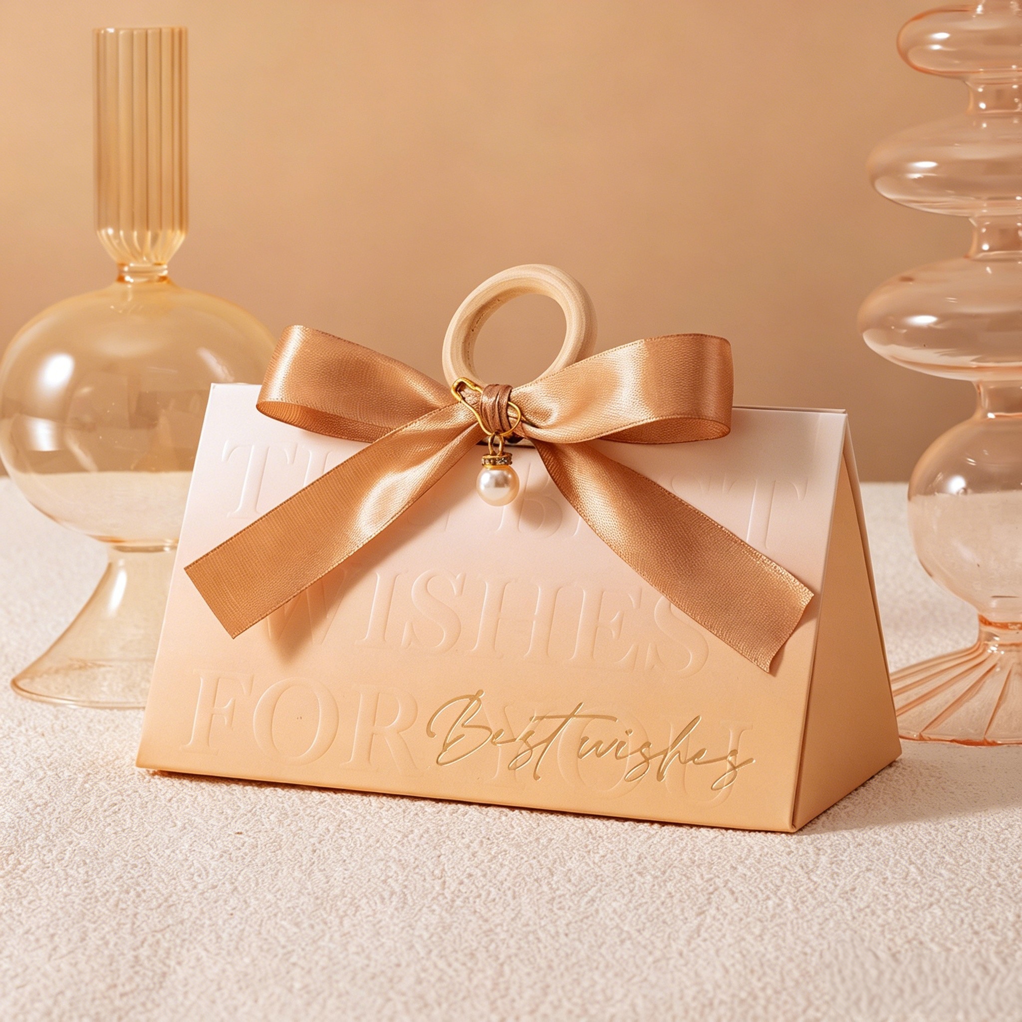 Small Champagne Candy Favor Paper Boxes