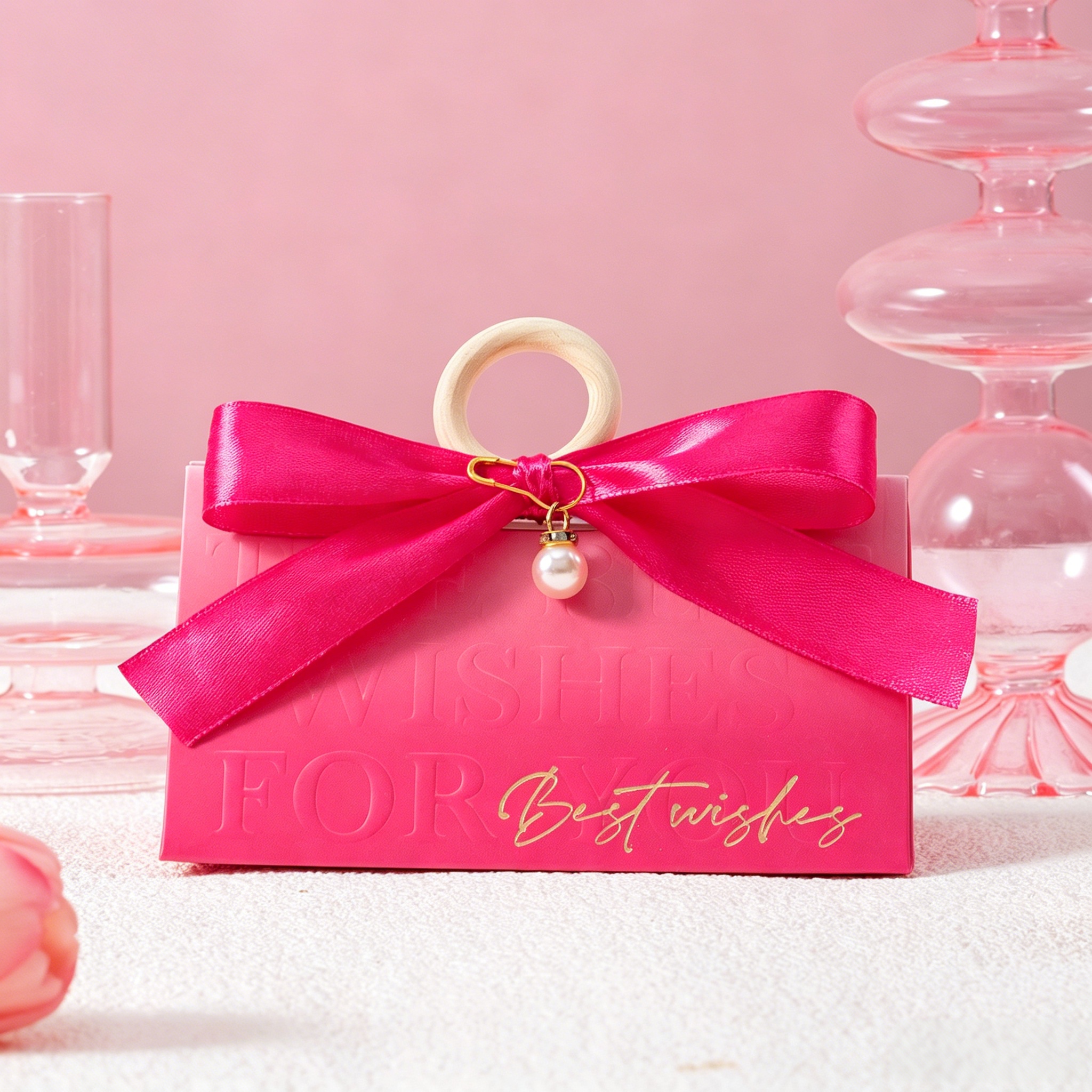 Small Rose Red Candy Favor Paper Boxes
