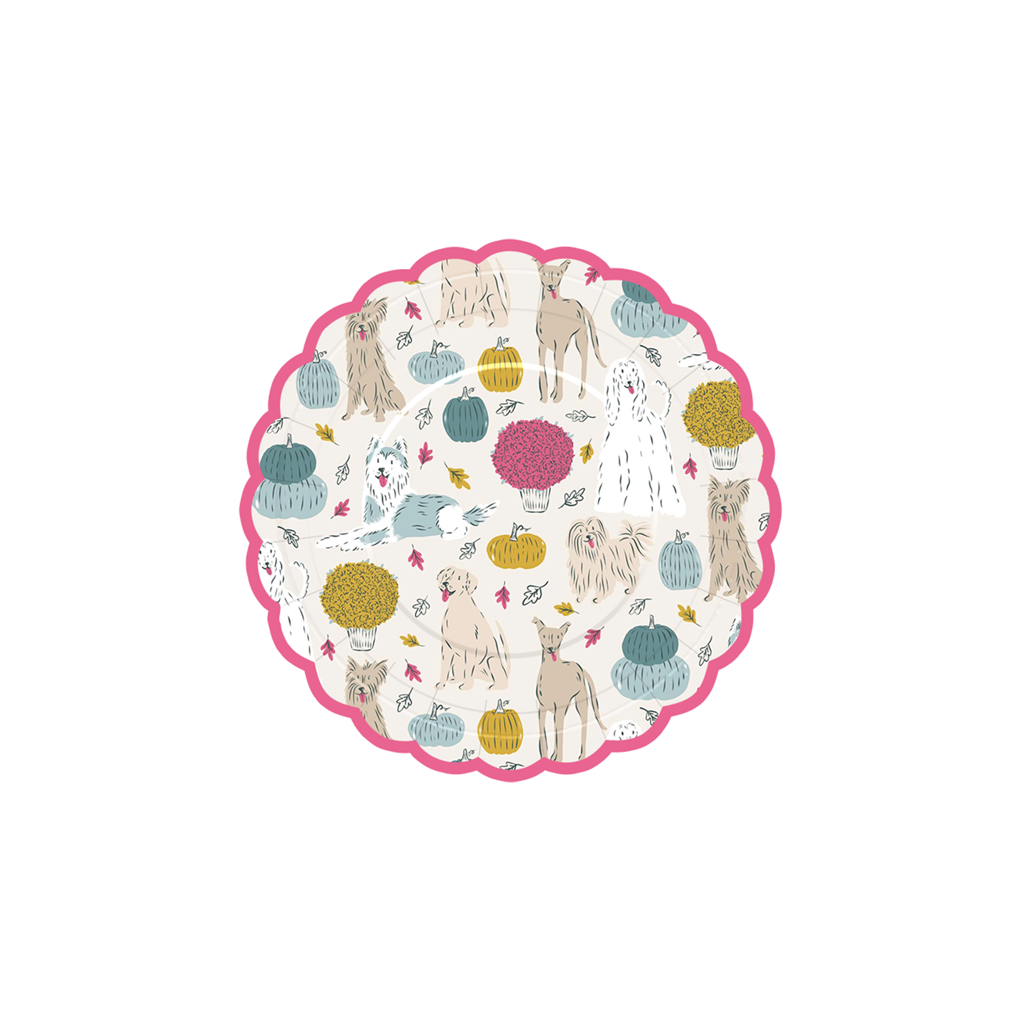 Animal Theme Lace Shape with Dog Dessert Plate