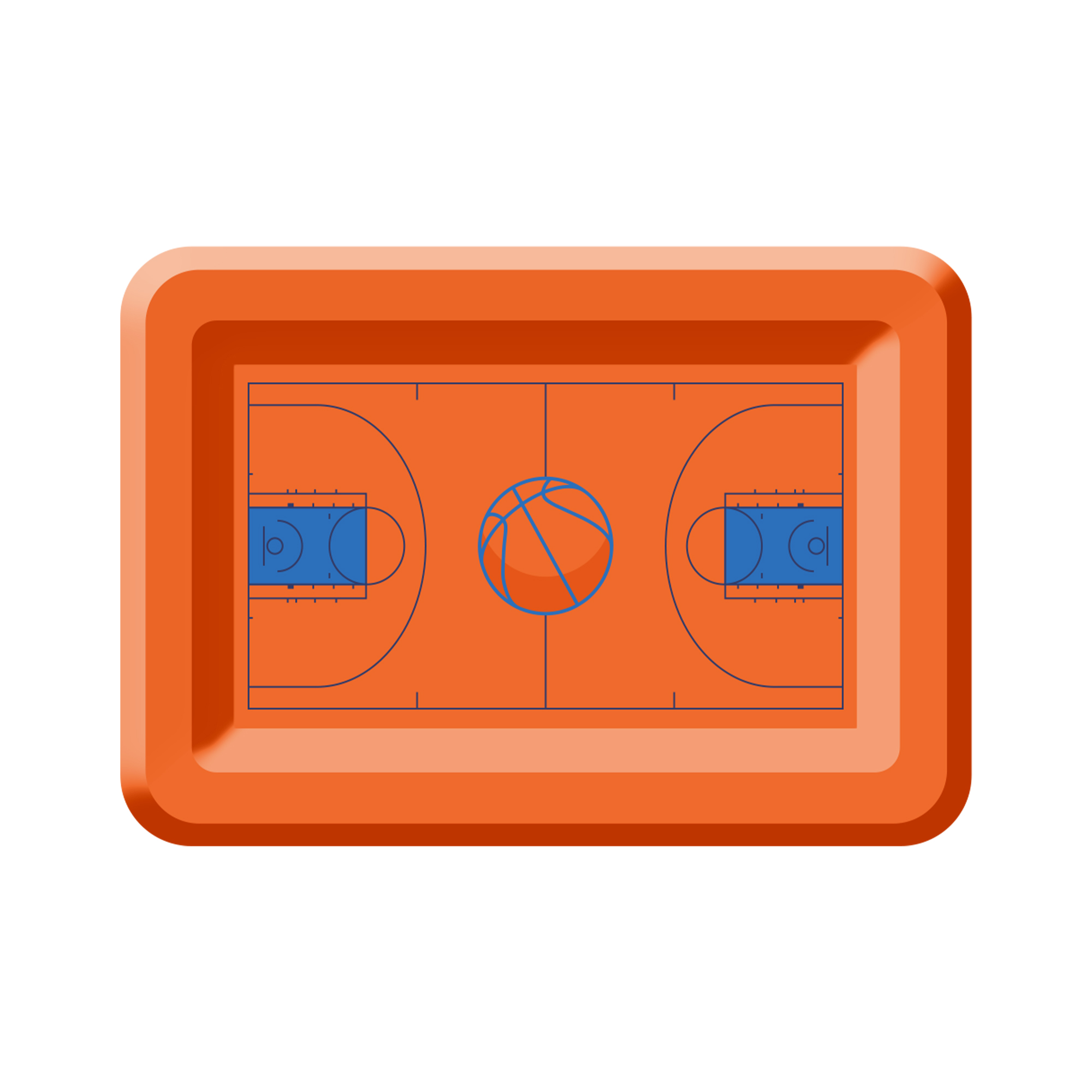 Sport Theme Playground Rectangle Orange Dinner Plate