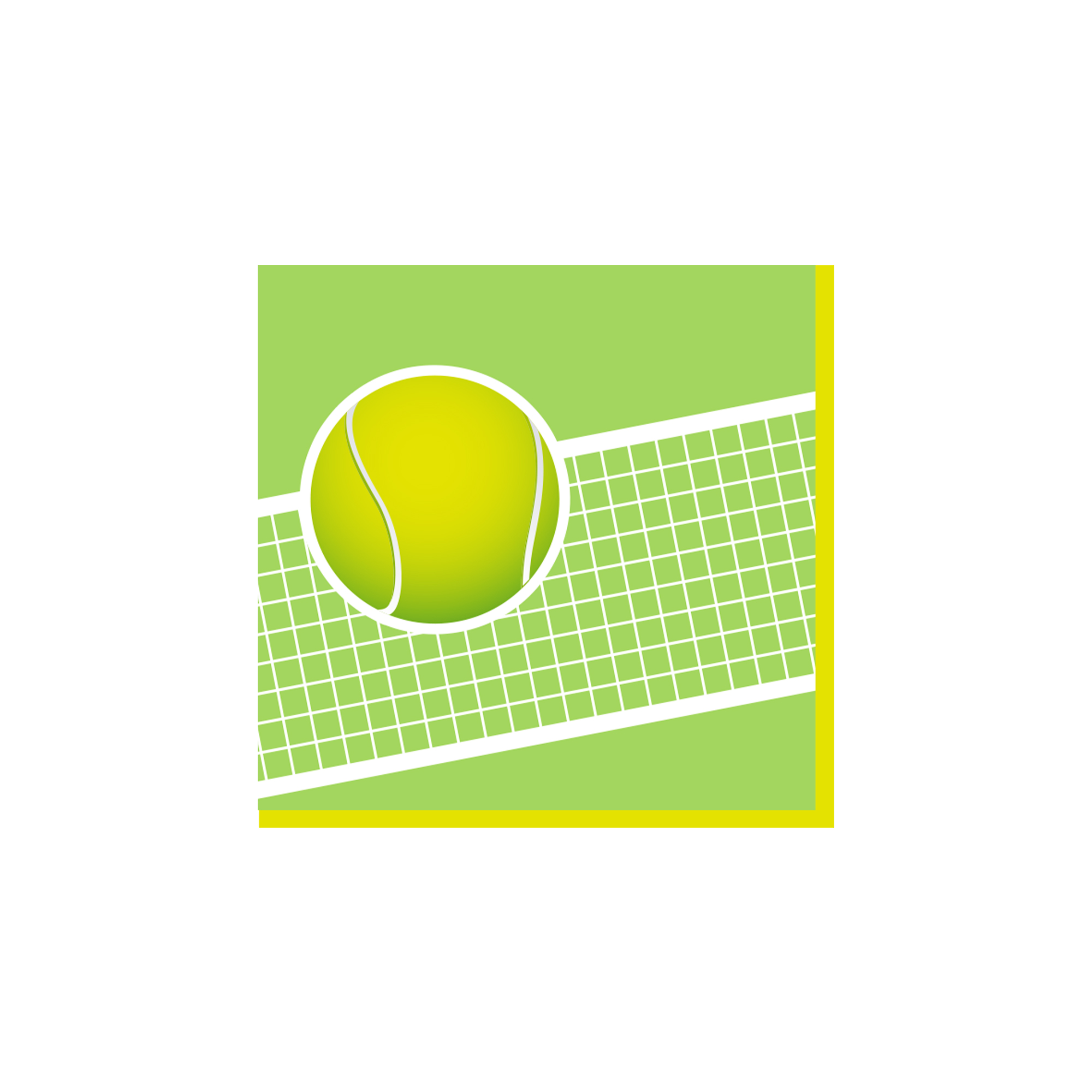 Sport Theme Tennis Ball Pattern Green Color Napkin