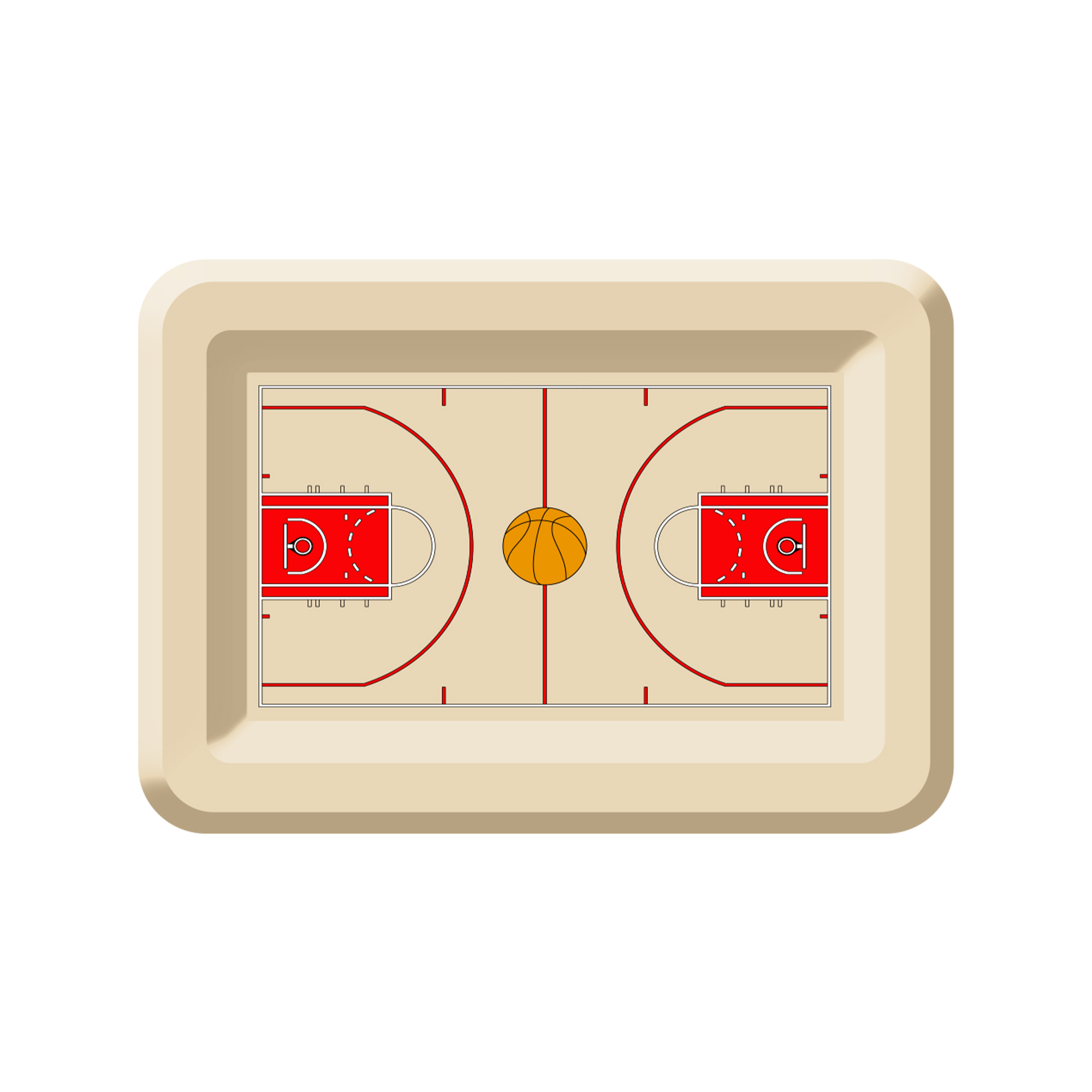 Sport Theme Playground Rectangle Cream Dinner Plate